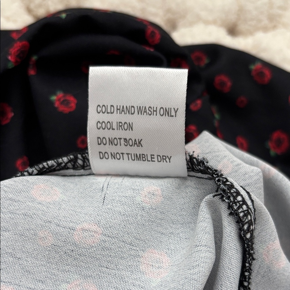 Princess Polly Black Mini Dress with Red Floral Pattern - Picture 7 of 7